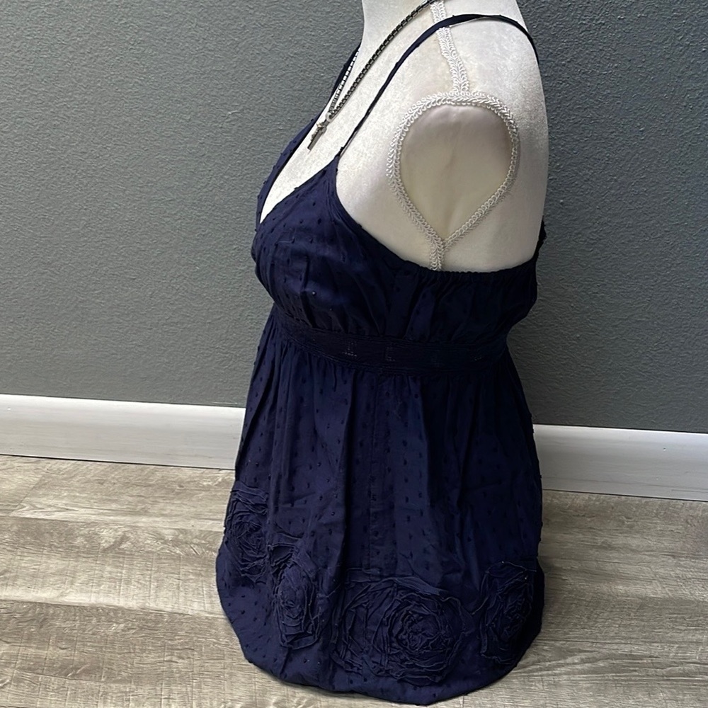 Iris Basic Navy Racerback Tank Top - Picture 2 of 10